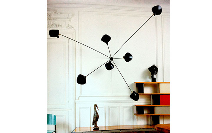 7 Arms Spider Wall Lamp by Serge Mouille Wall Lamps 7 Arms Spider Wall Lamp by Serge Mouille Wall Lamps
